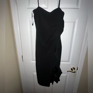 Bardot side ruffle dress